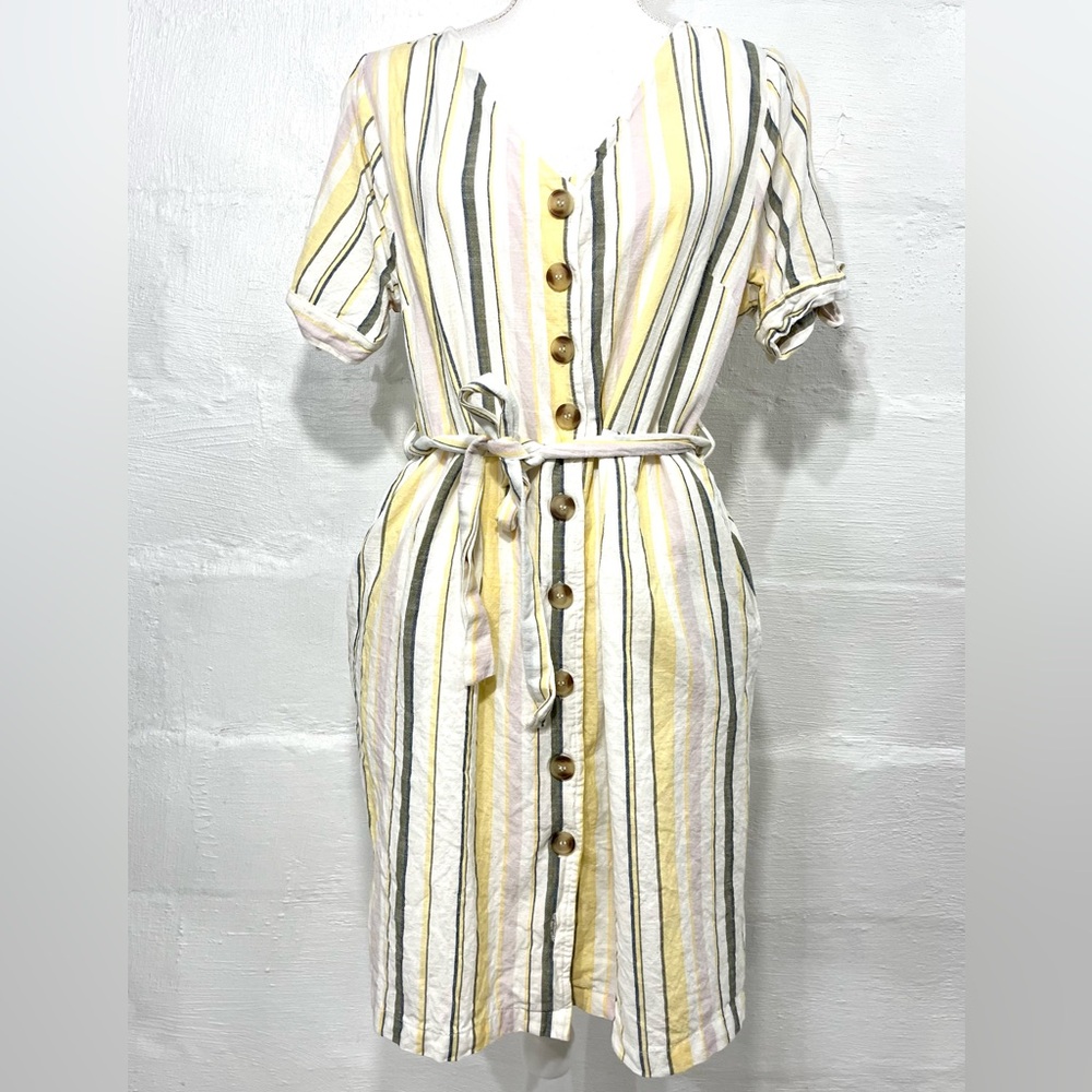 JENNIFER & GRACE STRIPPED BUTTON DRESS (327)